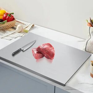 ºPlanche à découper INOX - Anti-rouille et antibactérienne